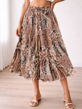 Ruby Rd. Brown Multi Patterned Skirt Size 12